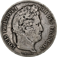 France, Louis-Philippe, 5 Francs, 1834, Rouen, Silver, VF(30-35)