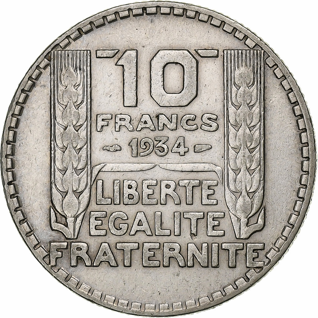 France, 10 Francs, Turin, 1934, Paris, Silver, VF(20-25)