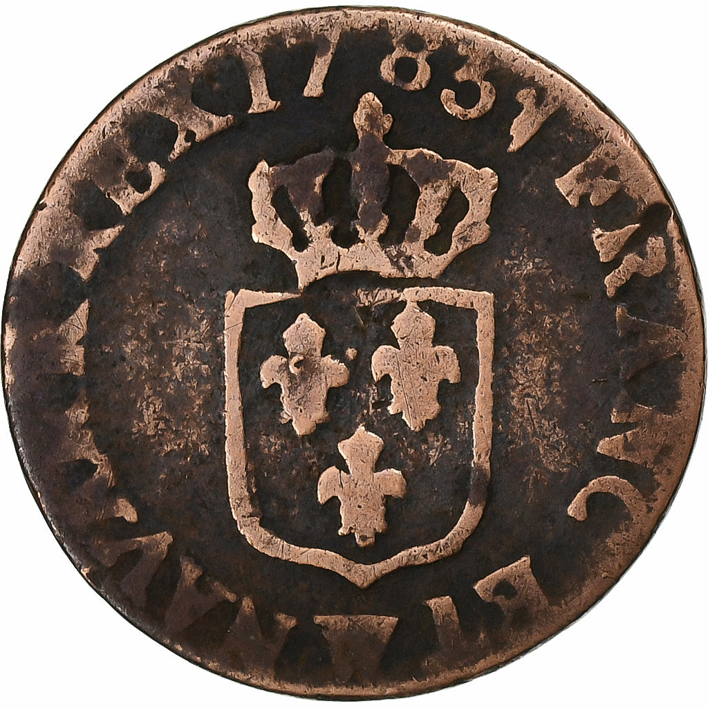 Frankreich, Louis XVI, Liard de France, 1783, Lille, Kupfer, S