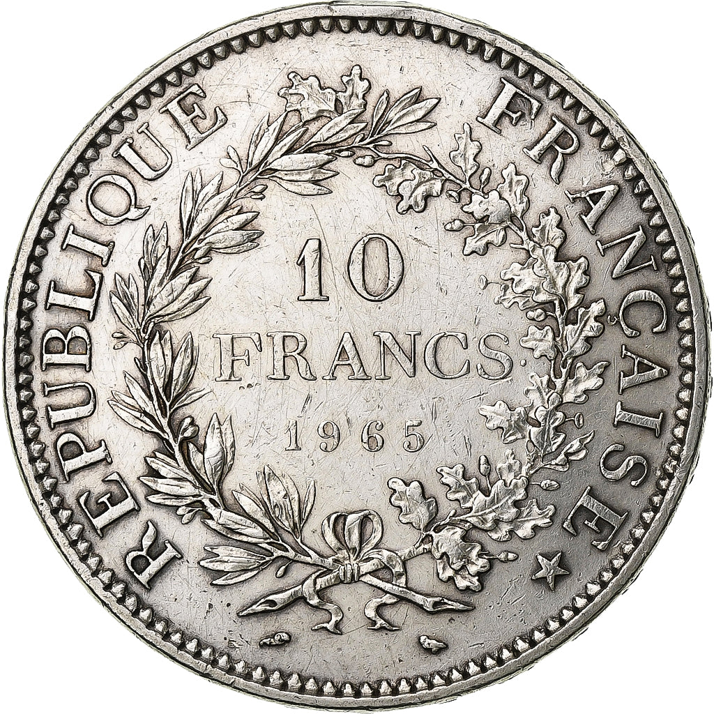 France, 10 Francs, Hercule, 1965, Paris, Silver, AU(55-58)