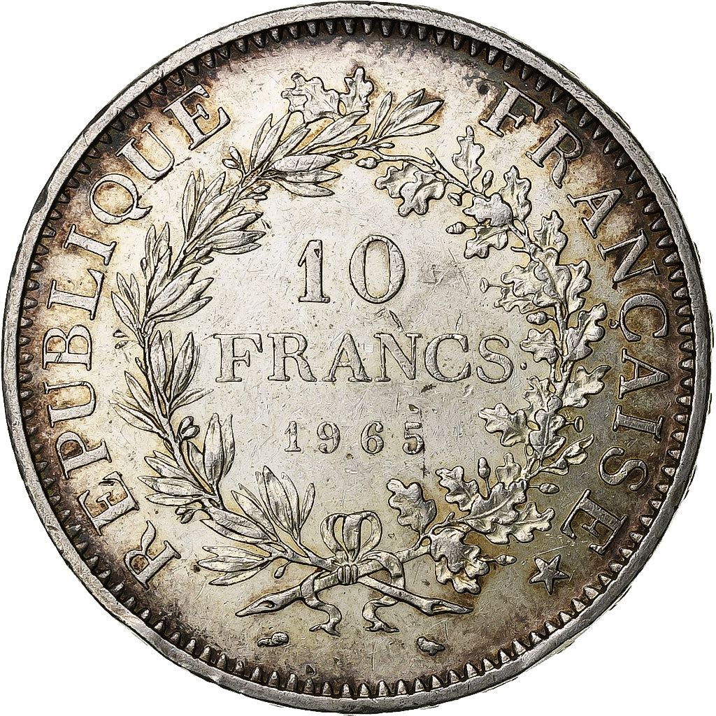 France, 10 Francs, Hercule, 1965, Paris, Silver, AU(55-58)