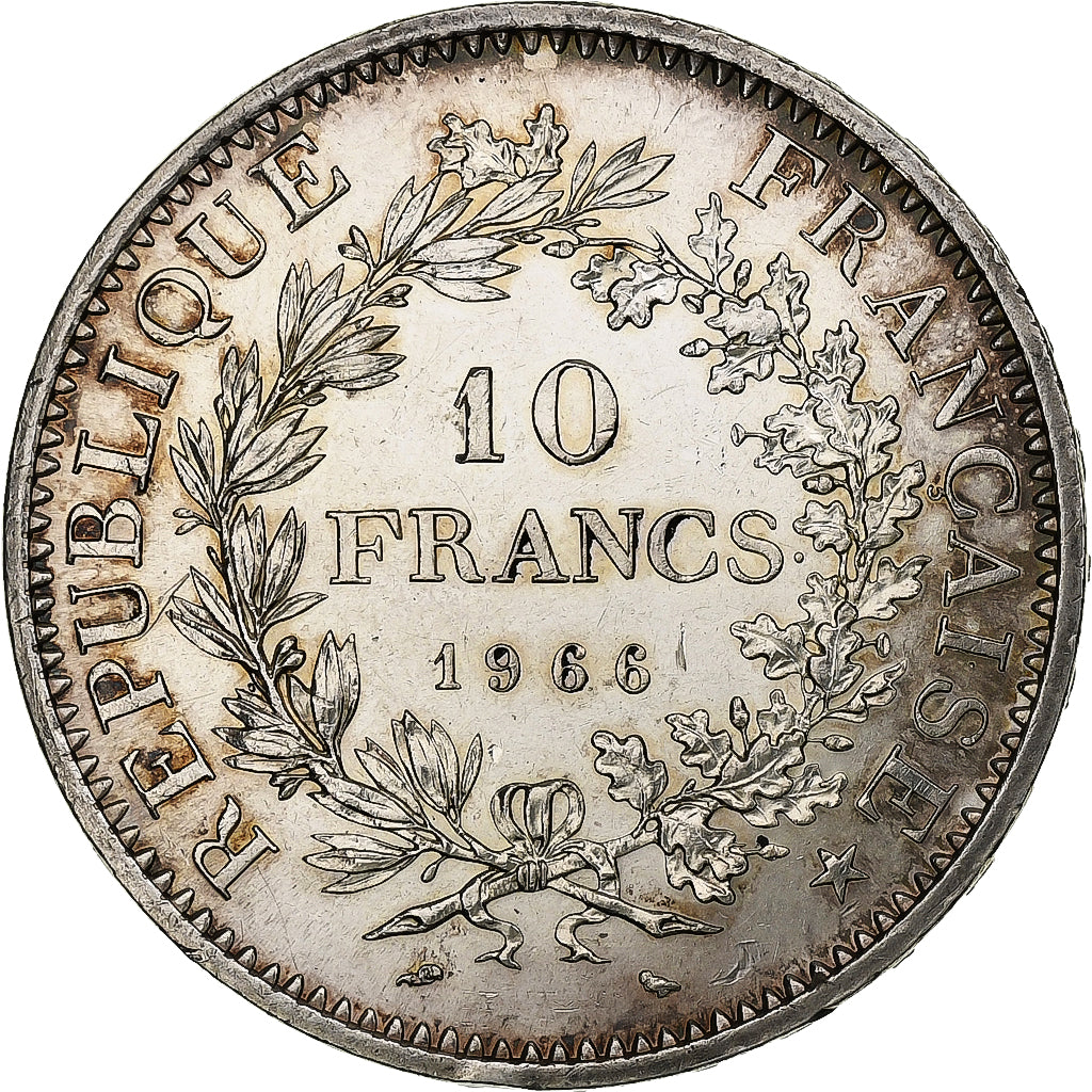 France, 10 Francs, Hercule, 1966, Paris, Silver, AU(55-58)