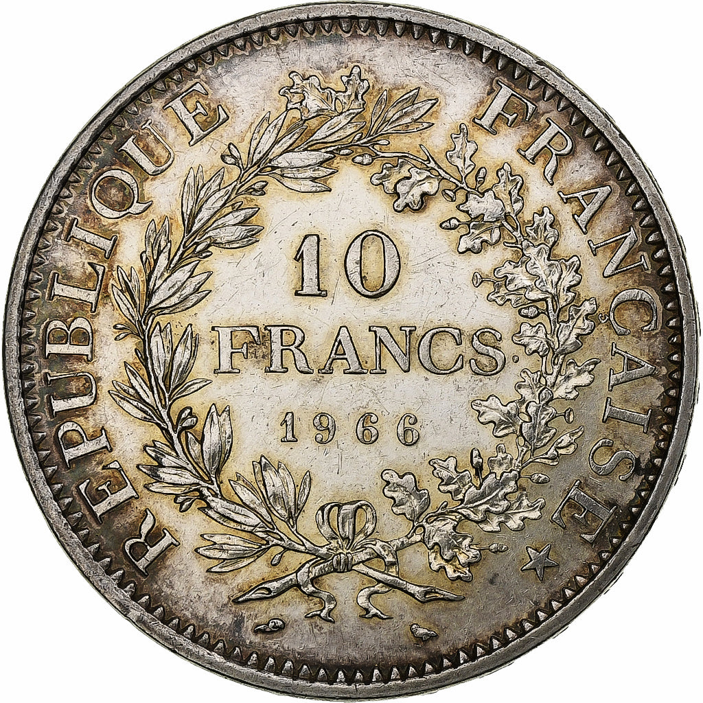 France, 10 Francs, Hercule, 1966, Paris, Silver, AU(55-58)