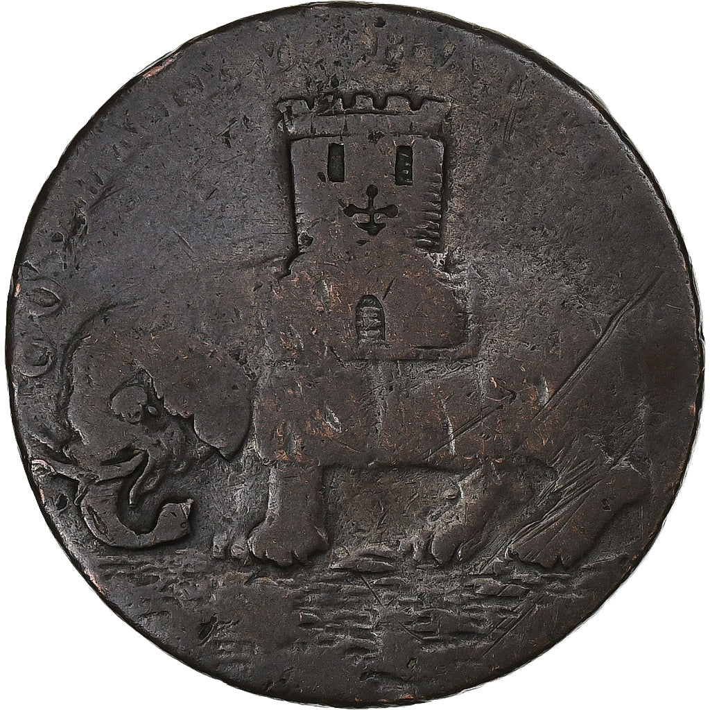 United Kingdom, 1/2 Penny, Warwickshire, 1792-1795, Kupfer, SGE+
