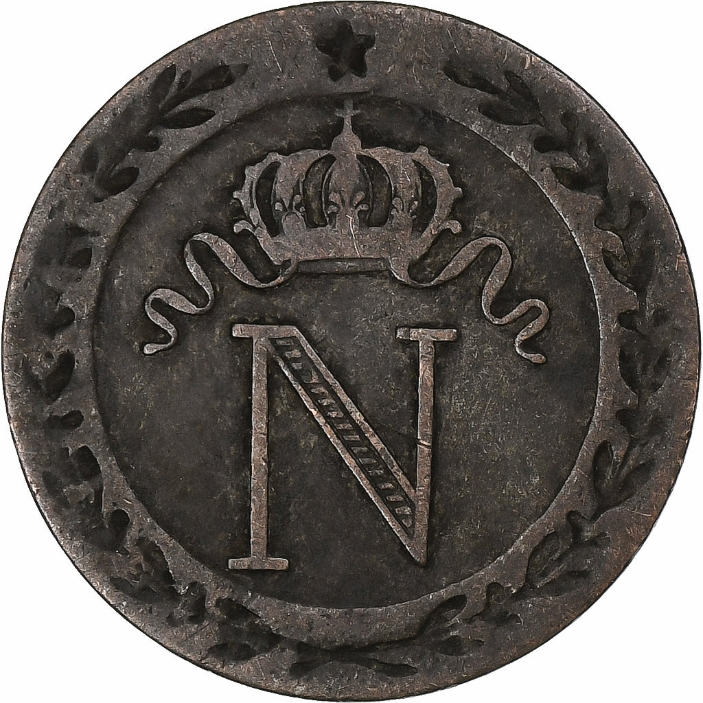 France, Napoleon I, 10 Centimes, 1808, Paris, Billon, VF(20-25)