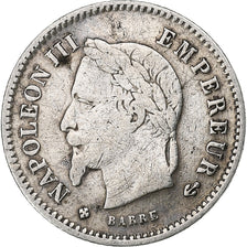 Francia, Napoleon III, 20 Centimes, 1867, Strasbourg, Argento, MB