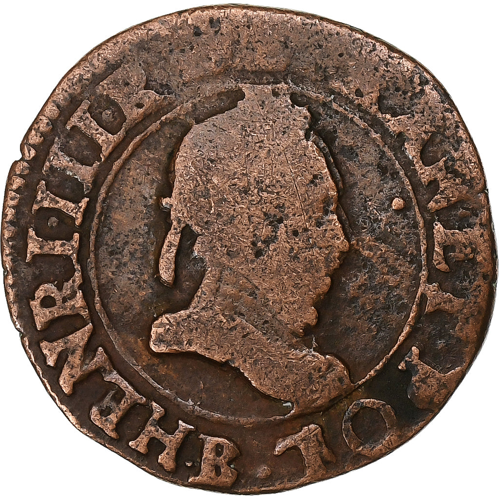 Francia, Henri III, Double Tournois, 1588, Rouen, Rame, MB