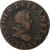 Francia, Louis XIII, Double Tournois, 1628, Paris, Cobre, BC+