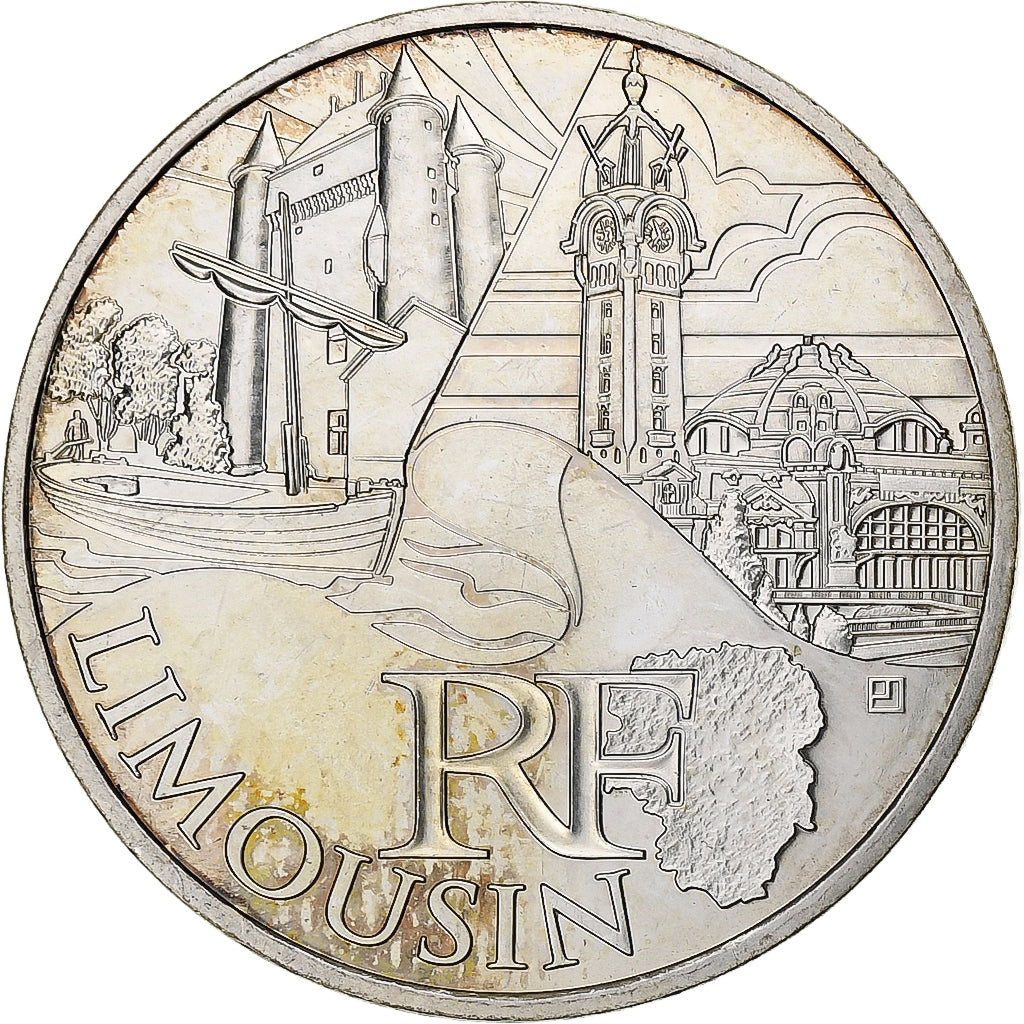 Francja, 10 Euro, Limousin, 2011, Pessac, Srebro, MS(63)