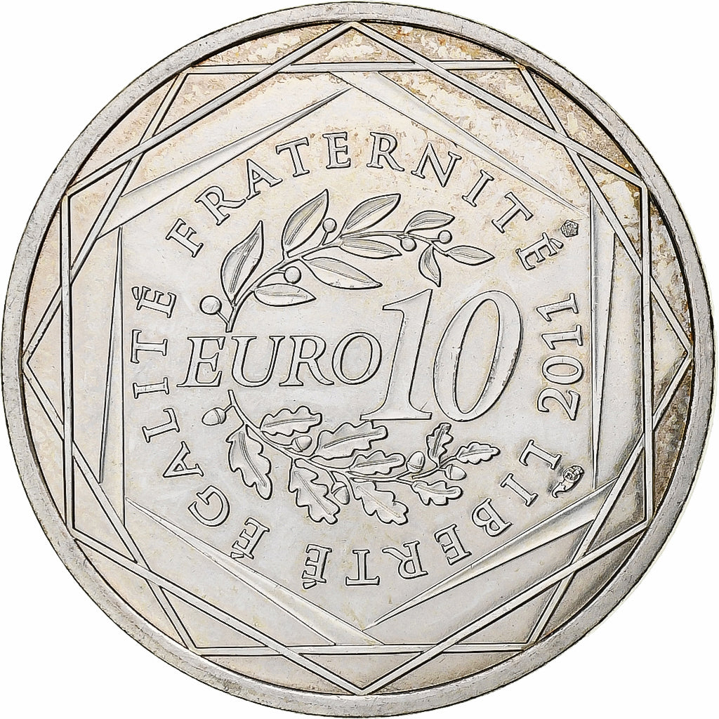Francja, 10 Euro, Limousin, 2011, Pessac, Srebro, MS(63)