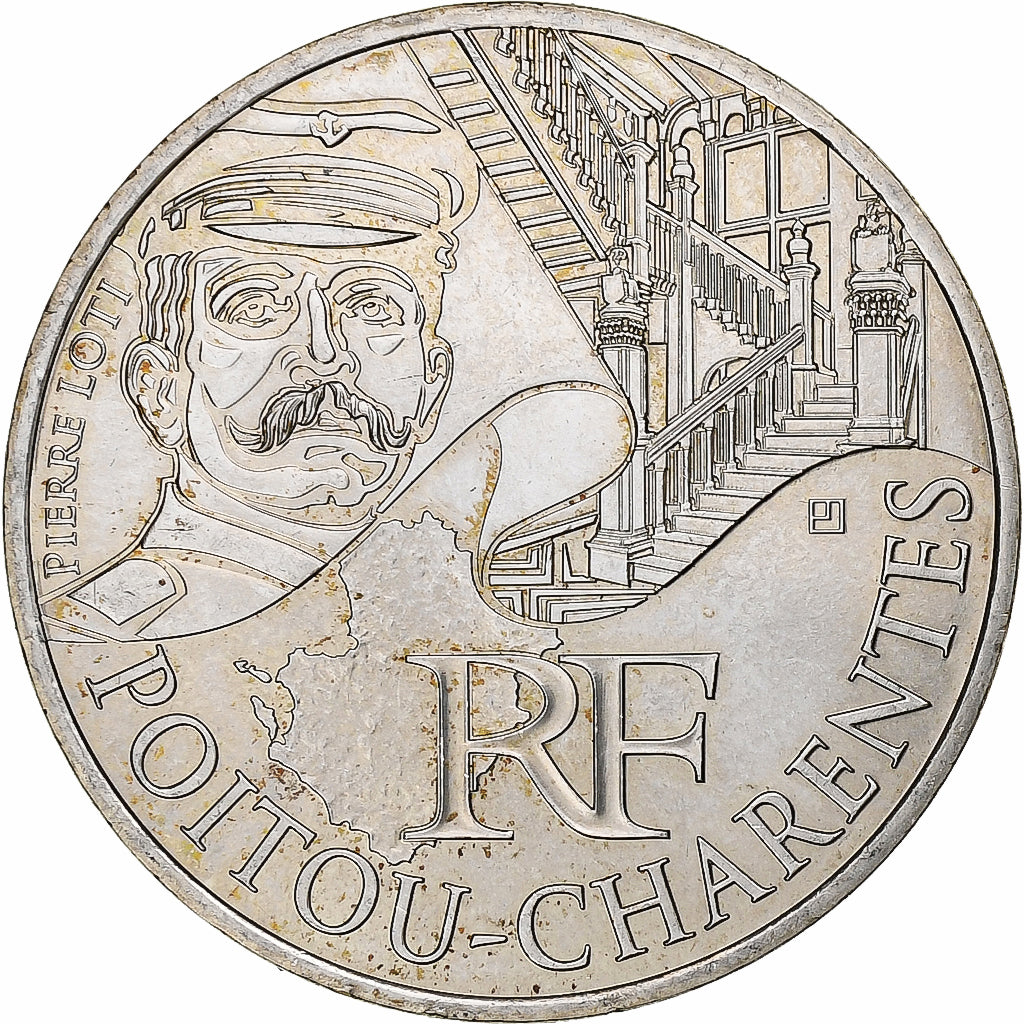 Francja, 10 Euro, Poitou-Charentes, 2012, Pessac, Srebro, MS(63)