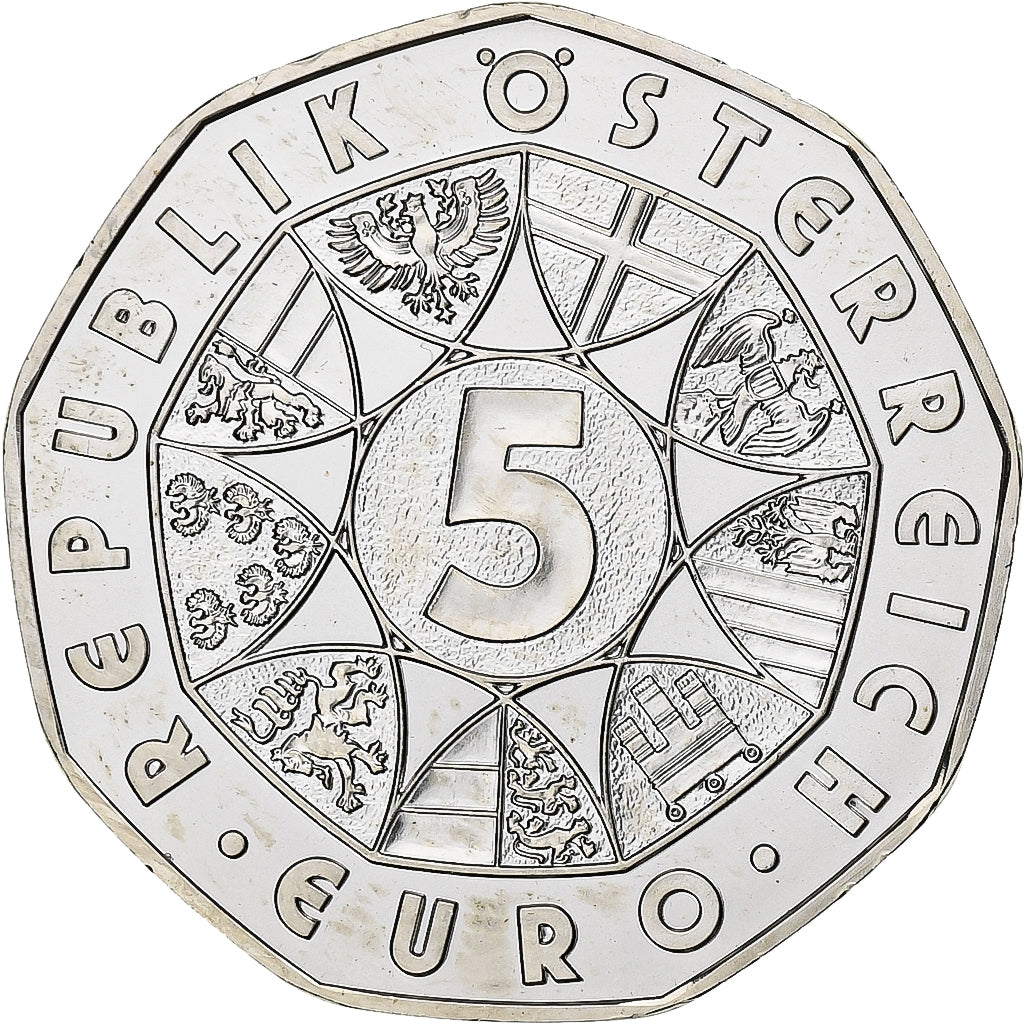 Oostenrijk, 5 Euros, Winterspiele, 2010, Vienna, Zilver, FDC