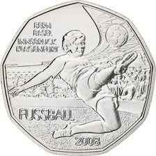 Austria, 5 Euros, Football, 2008, Vienna, Silver, MS(65-70)