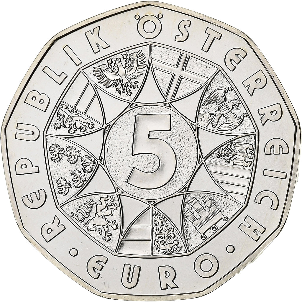 Áustria, 5 Euros, Football, 2008, Vienna, Prata, MS(65-70)