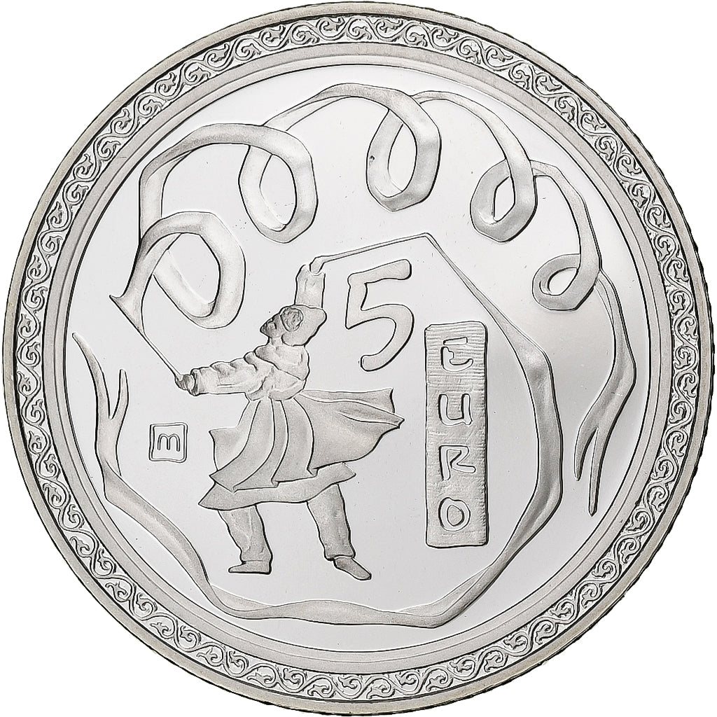 Saint Marin , 5 Euros, JO 2008, BE, 2008, Rome, Argent, FDC