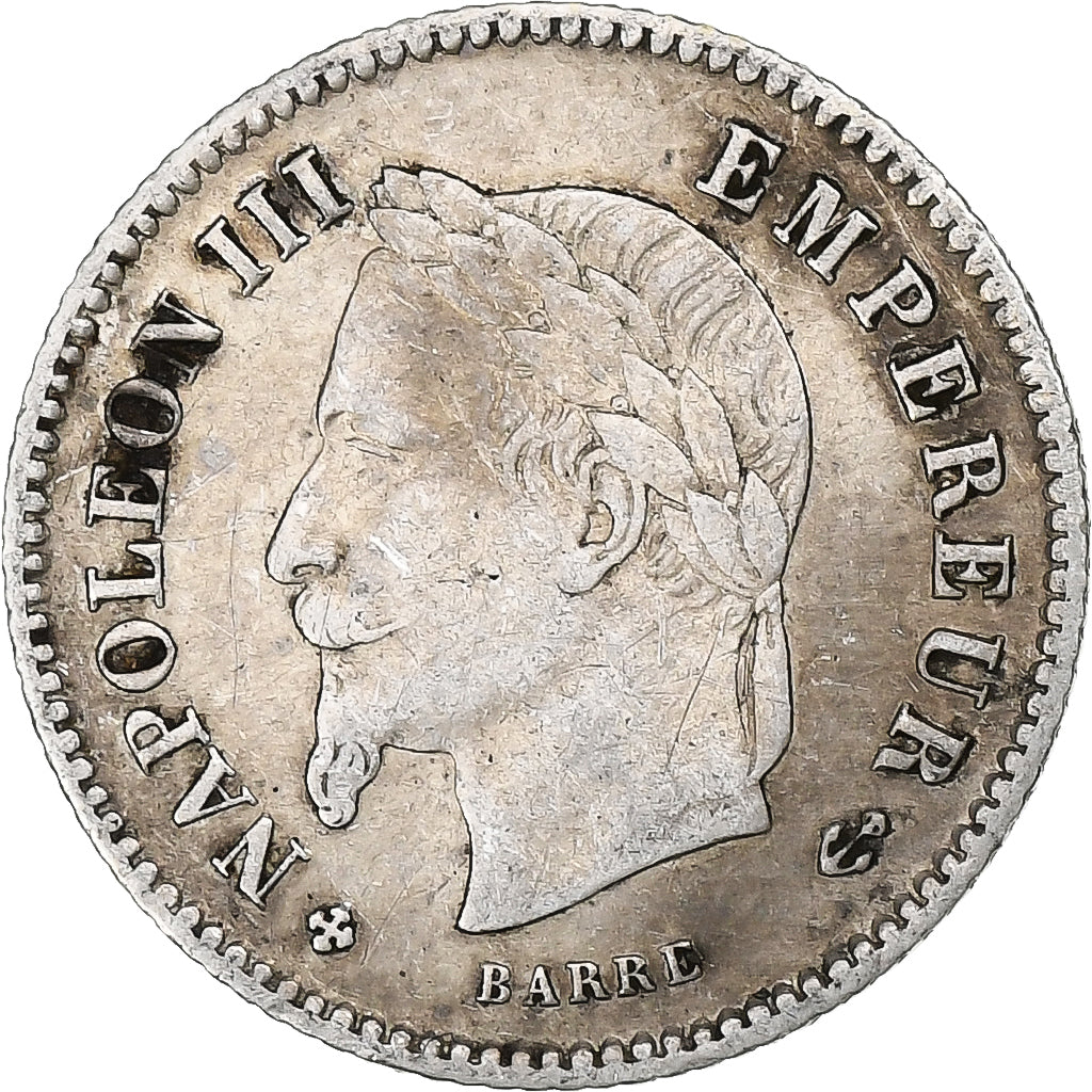 France, Napoleon III, 20 Centimes, 1867, Strasbourg, Silver, EF(40-45)