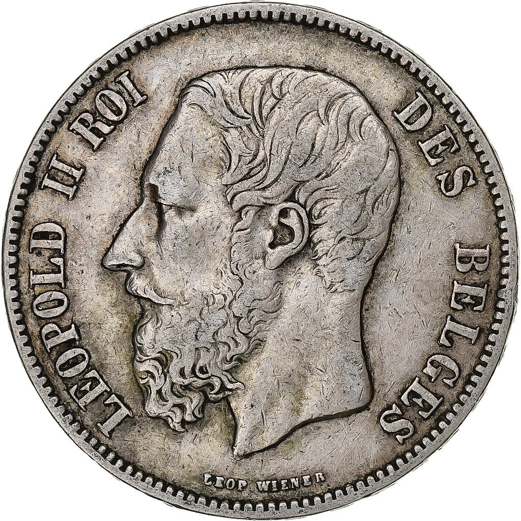 Belgium, Leopold II, 5 Francs, 1870, Brussels, Silver, EF(40-45)