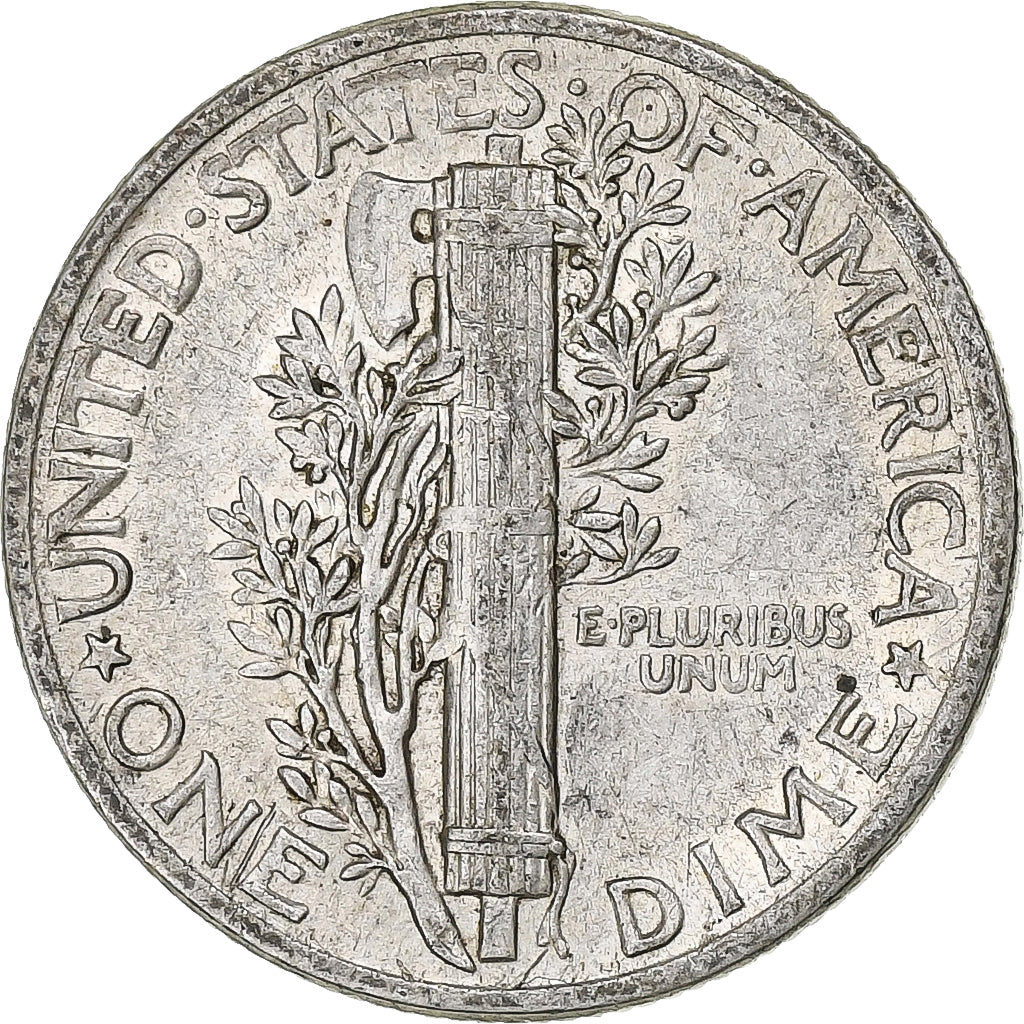 United States, Mercury Dime, Kennedy, 1944, Philadelphia, Silver, AU(50-53)