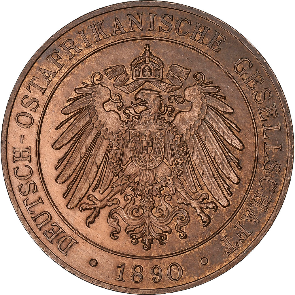 German East Africa, Wihelm II, Pysa, 1890, Berlin, Copper, MS(60-62)