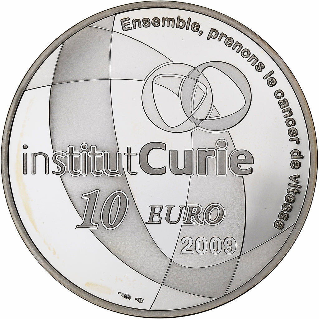 France, 10 Euro, Institut Curie, Proof, 2009, Pessac, Silver, MS(65-70)