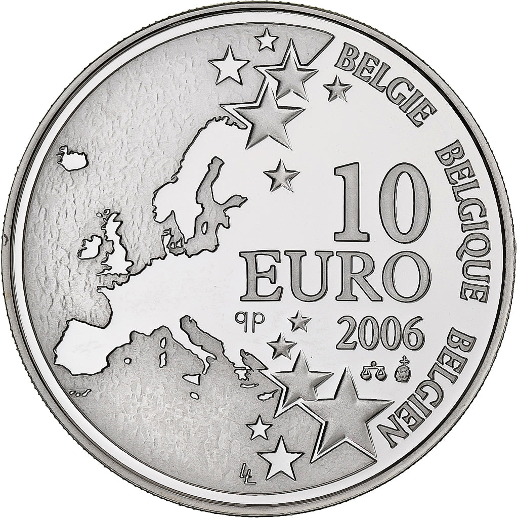 Bélgica, 10 Euro, Justus Lipsius, Proof, 2006, Brussels, Prata, MS(65-70)