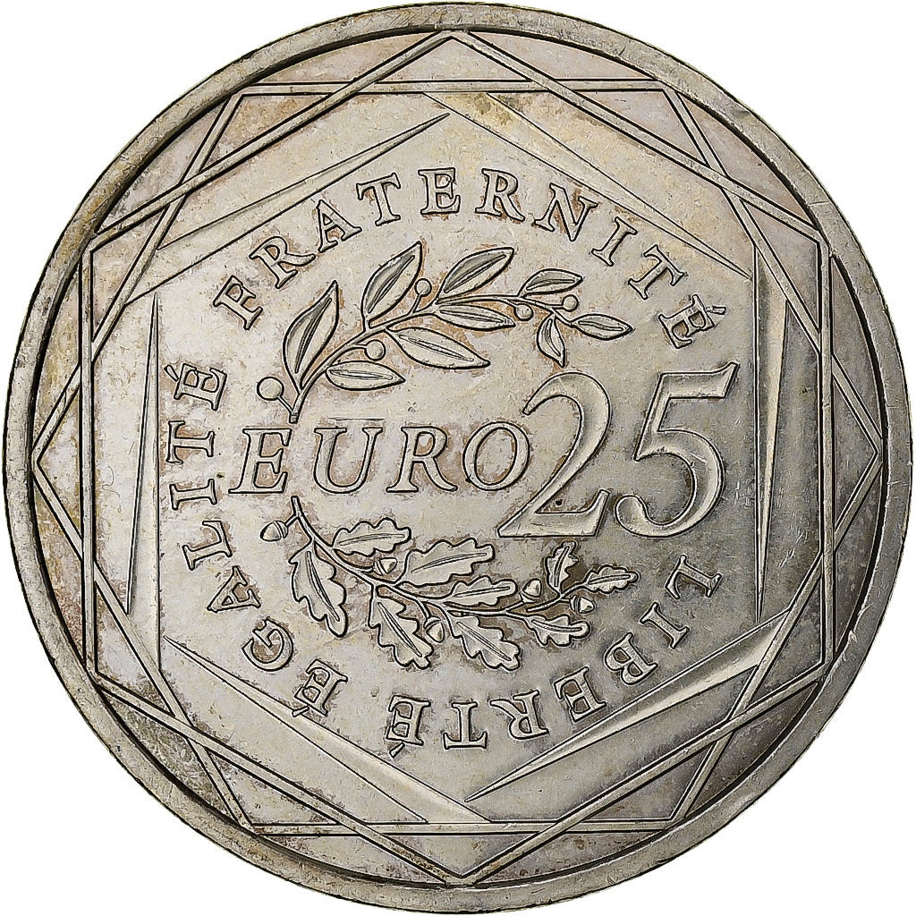 Francja, 25 Euro, Semeuse, 2009, Pessac, Srebro, MS(63)