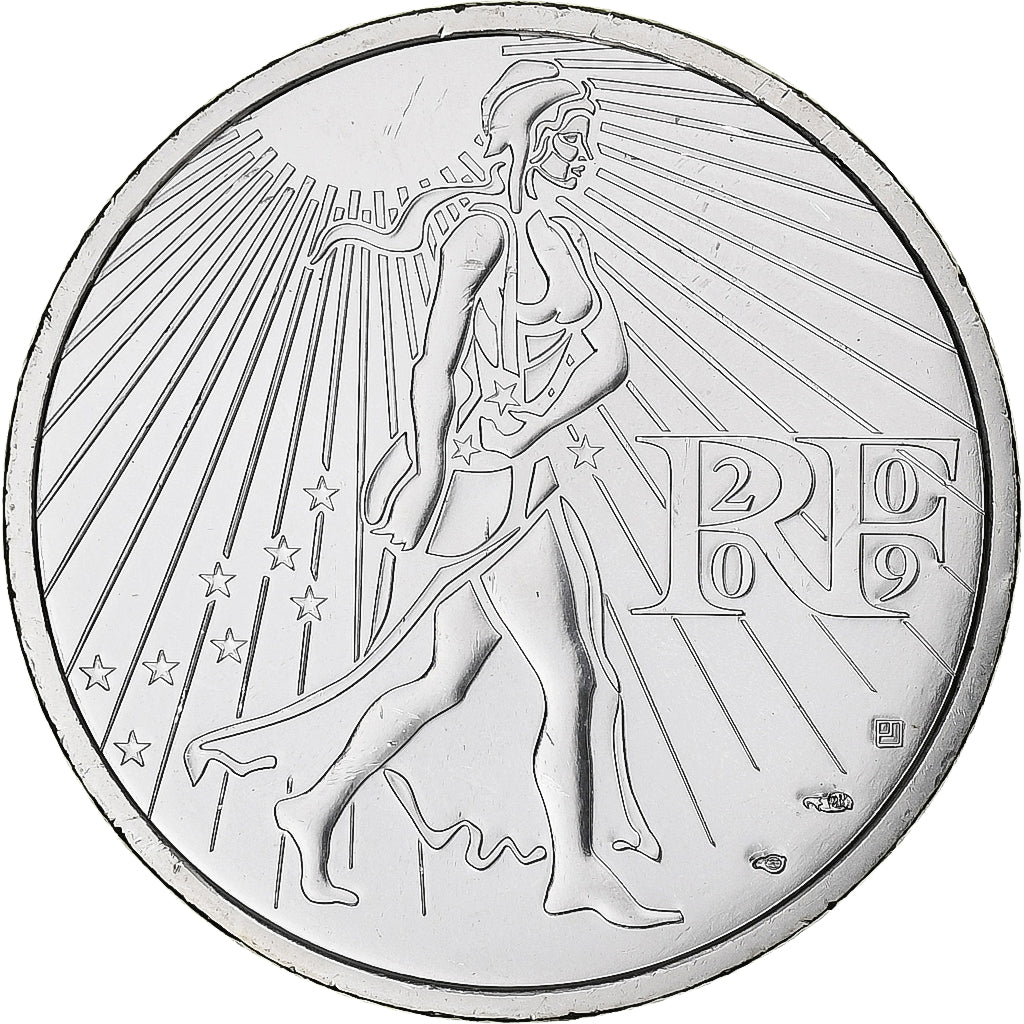 France, 25 Euro, Semeuse, 2009, Pessac, Silver, MS(64)