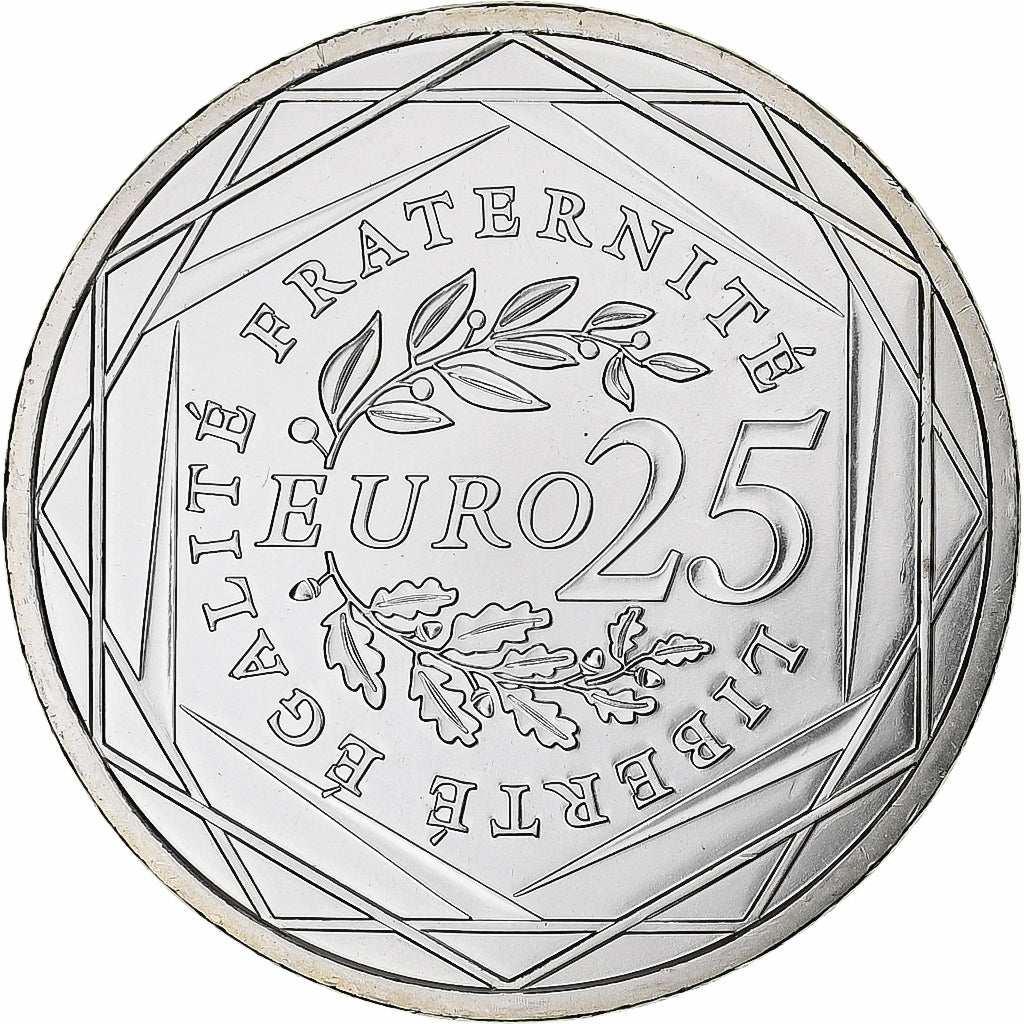 France, 25 Euro, Semeuse, 2009, Pessac, Silver, MS(64)
