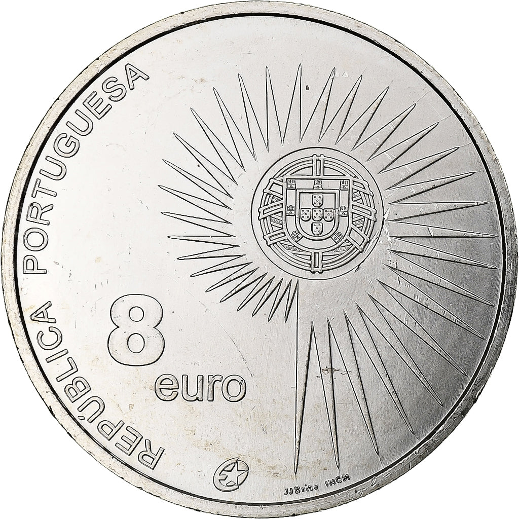 Portogallo, 8 Euro, Enlargement of EU, 2004, Lisbon, Argento, SPL
