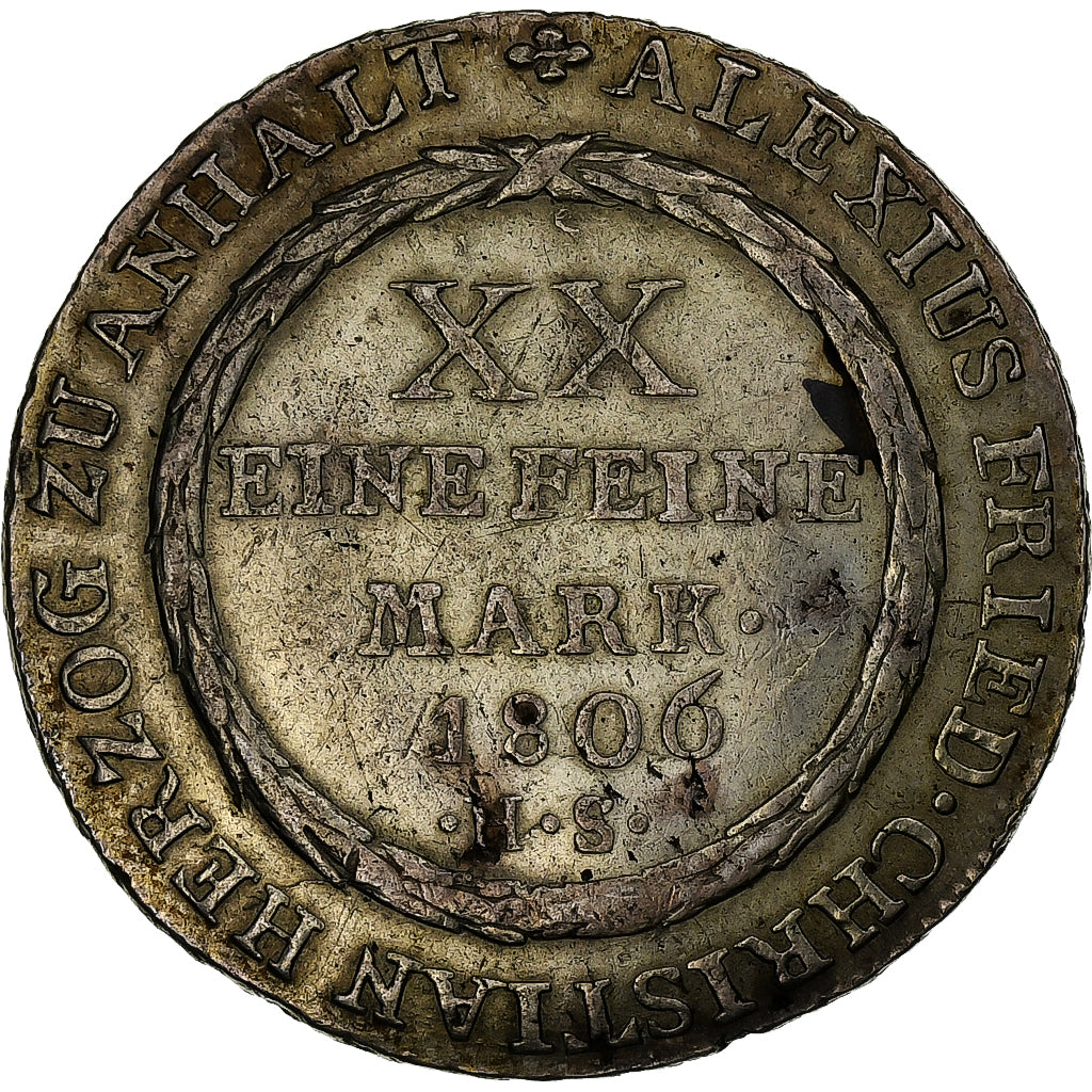 German States, Anhalt-Bernburg, 2/3 Thaler, 1806, Bernburg, Silver, EF(40-45)