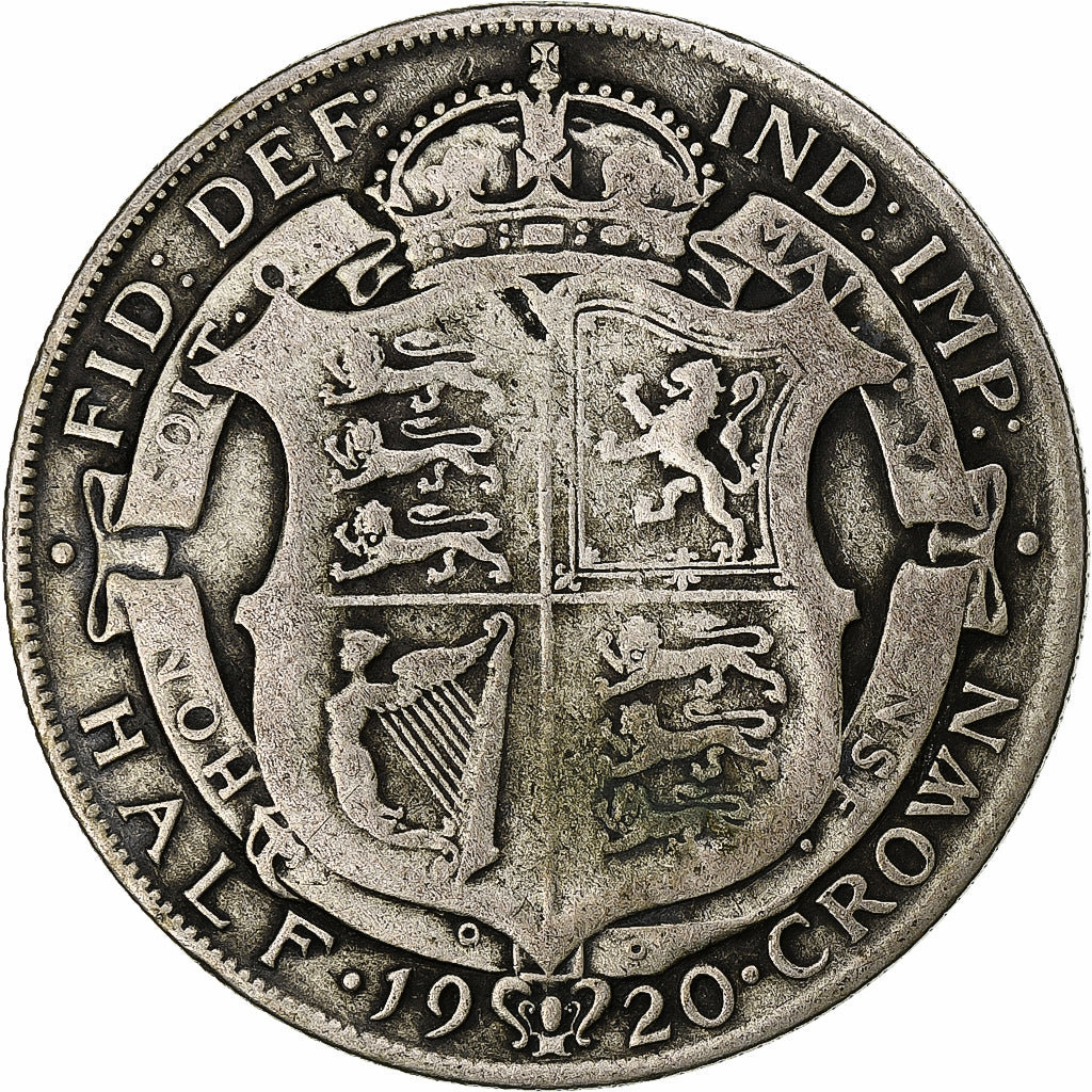 Grande-Bretagne, Half crown, 1920, British Royal Mint, Argent, TB