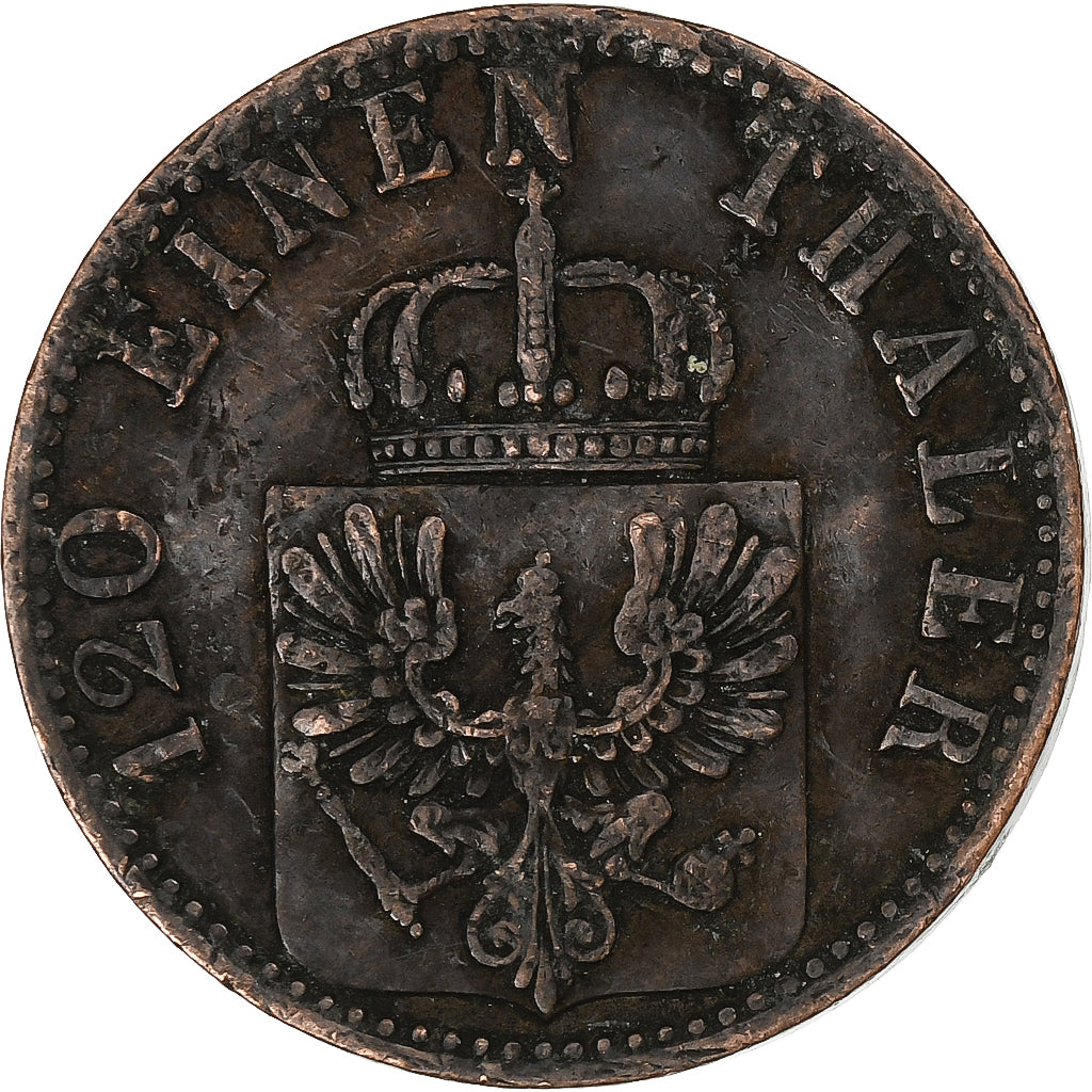 Prussia, Wilhelm I, 3 Pfennige, 1865, Berlin, Rame, MB