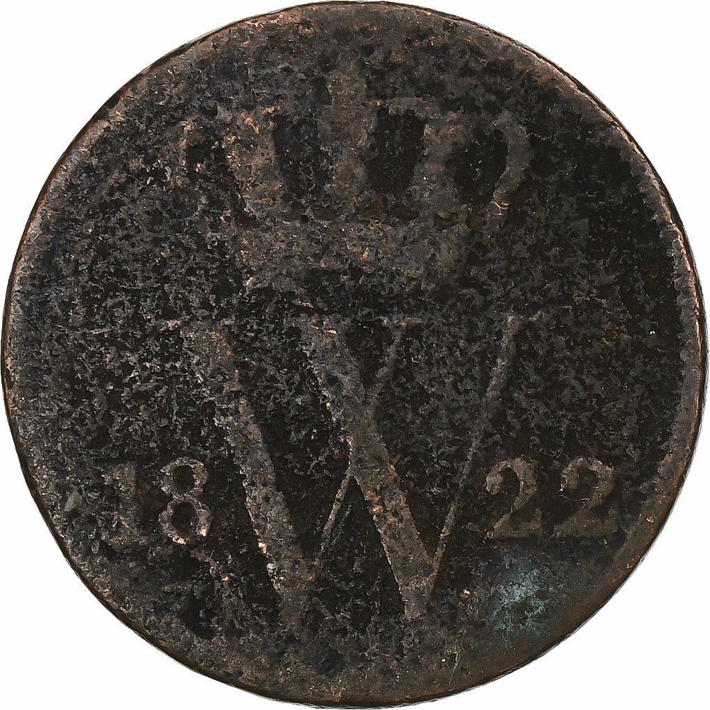 Paesi Bassi, William I, Cent, 1822, Utrecht, Rame, B+