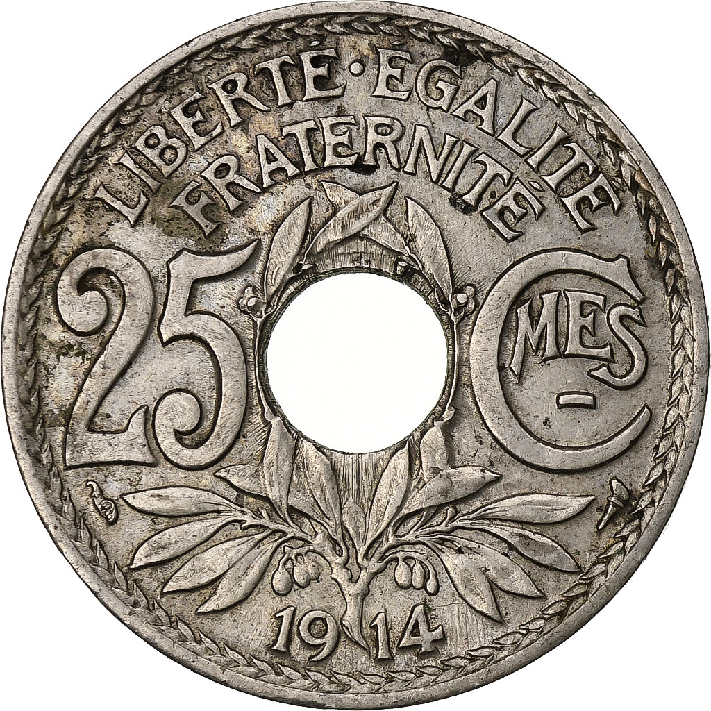 Frankreich, 25 Centimes, Lindauer, 1914, Paris, Nickel, SS
