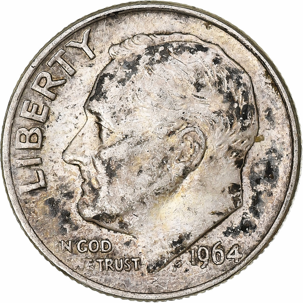 Vereinigte Staaten, Dime, Roosevelt, 1964, Philadelphia, Silber, SS