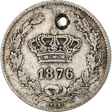 Romania, Carol I, 50 Bani, 1876, Brussels, Argento, MB
