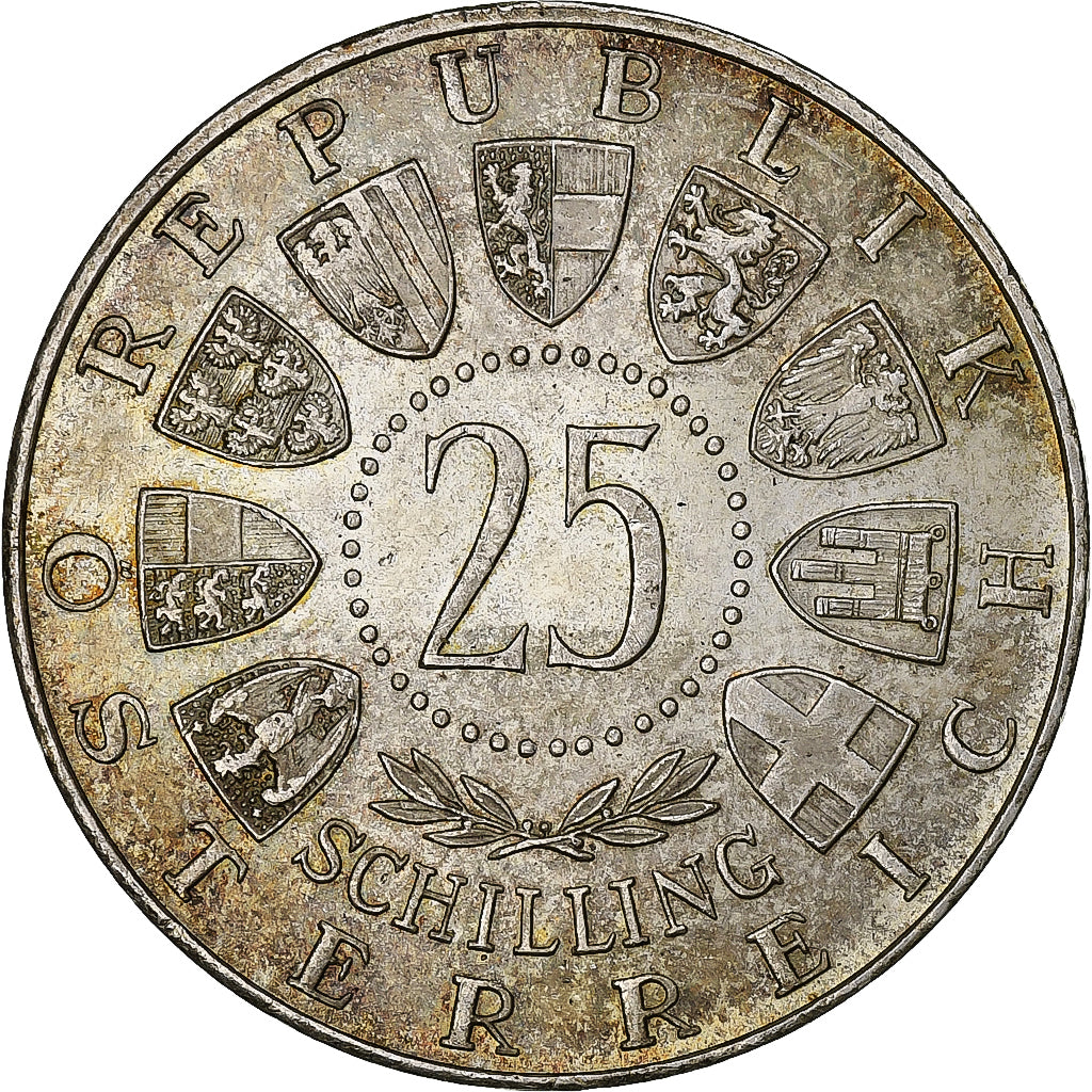 Austria, 25 Shillings, 1956, Vienna, Argento, BB