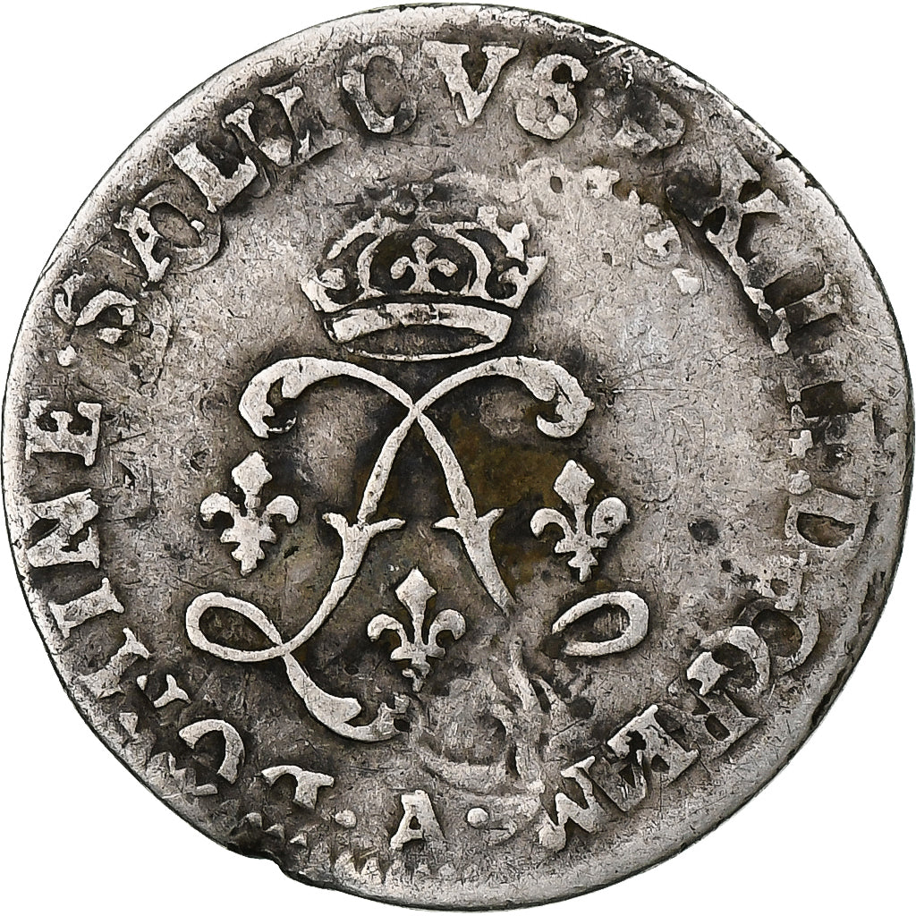 France, Louis XIV, 4 Sols aux 2 L, Paris, Silver, VF(20-25)