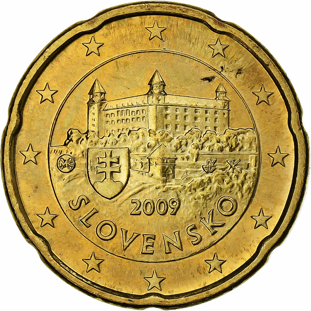Eslováquia, 20 Centimes, 2009, Kremnica, Nordic gold, MS(63)
