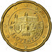 Eslováquia, 20 Centimes, 2009, Kremnica, Nordic gold, MS(63)