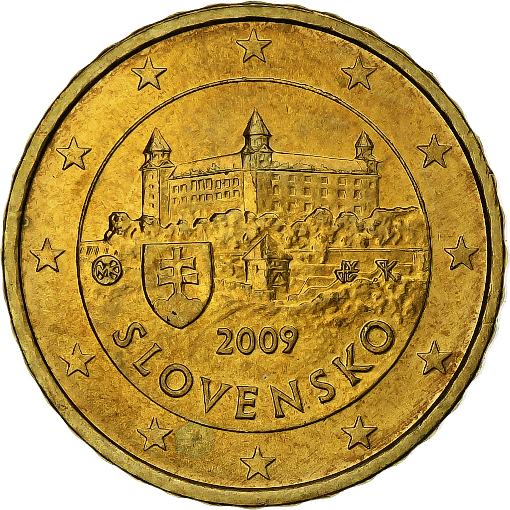 Słowacja, 10 Centimes, 2009, Kremnica, Nordic gold, MS(63)