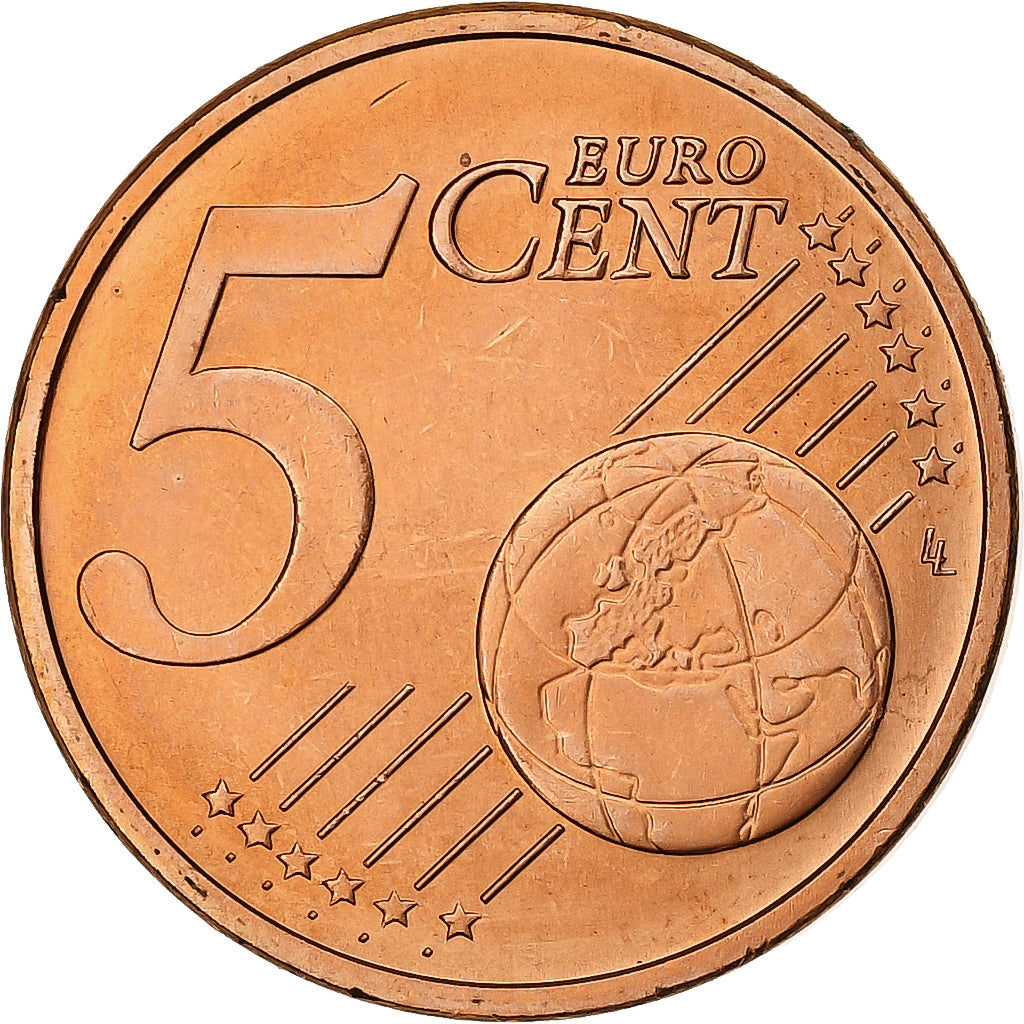 Eslováquia, 5 Centimes, 2009, Kremnica, Aço Cromado a Cobre, MS(63)