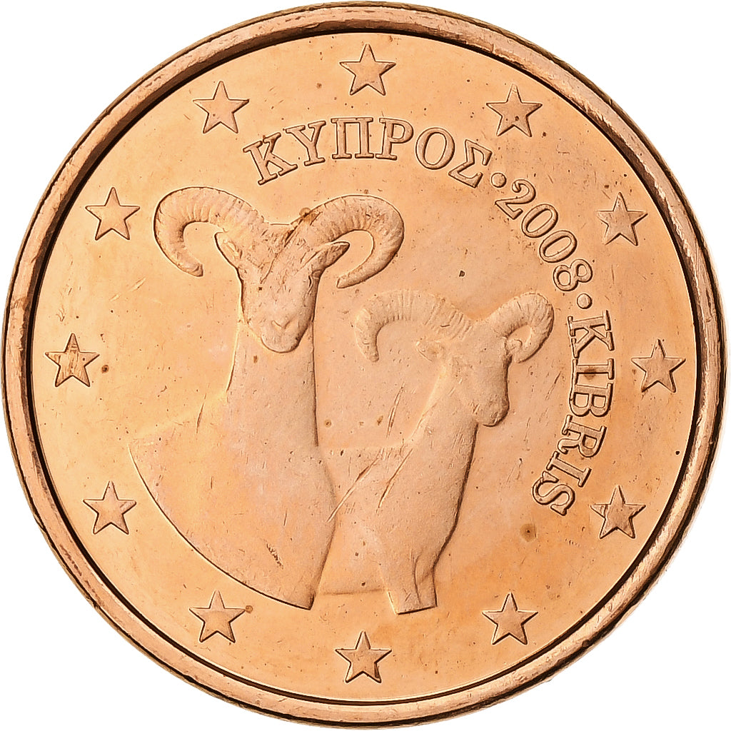 Cyprus, 5 Centimes, 2008, Copper Plated Steel, UNC-