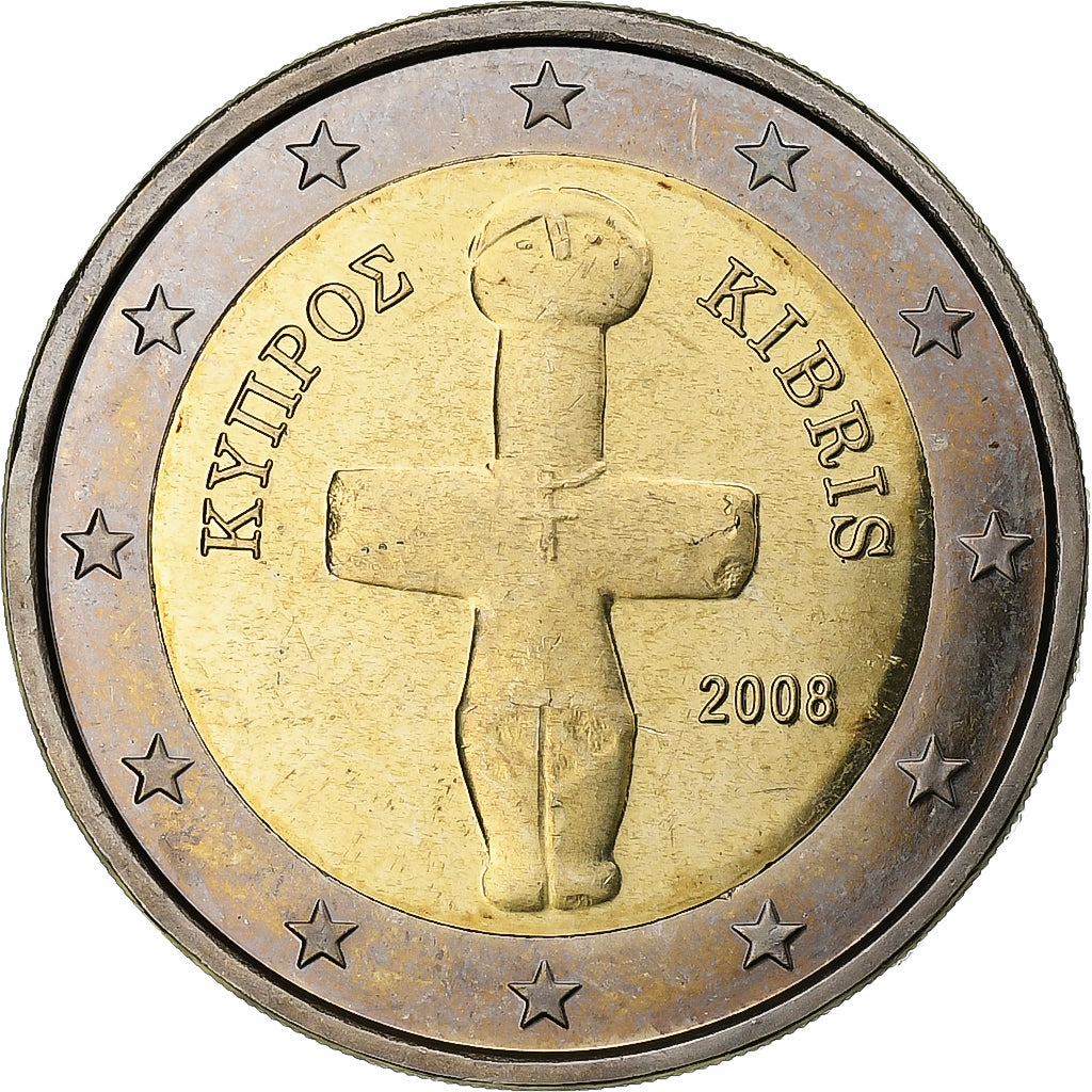 Cipro, 2 Euro, 2008, Bi-metallico, SPL