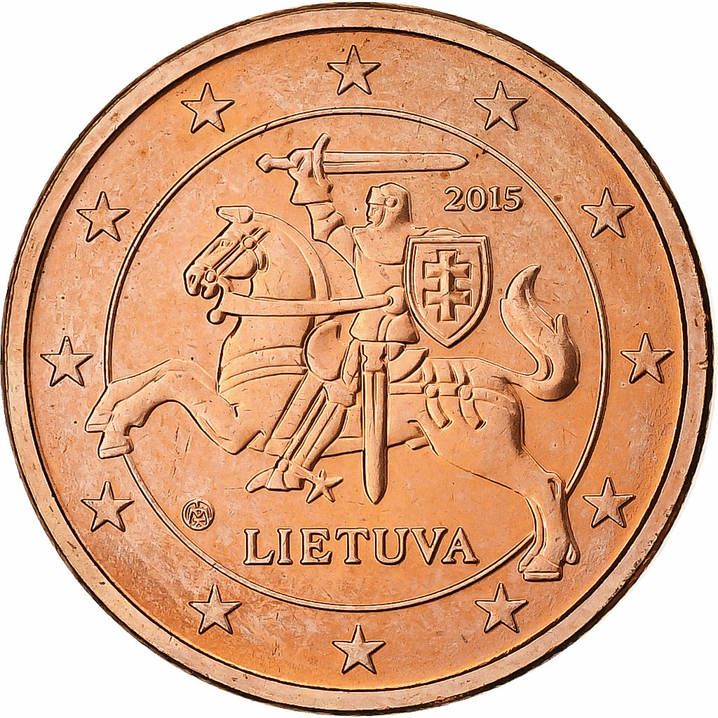 Lituania, 5 Centimes, 2015, Vilnius, Acciaio placcato rame, SPL
