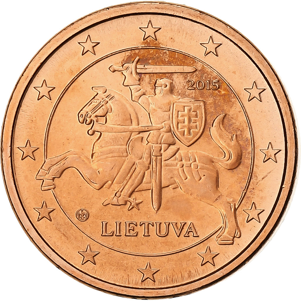 Lituânia, Centime, 2015, Vilnius, Aço Cromado a Cobre, MS(63)