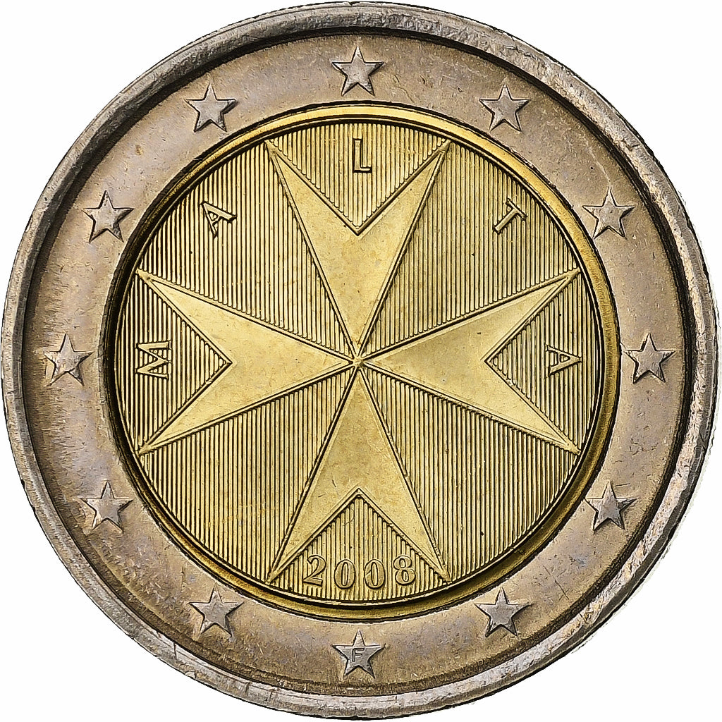 Malta, 2 Euro, 2008, Bimetálico, SC