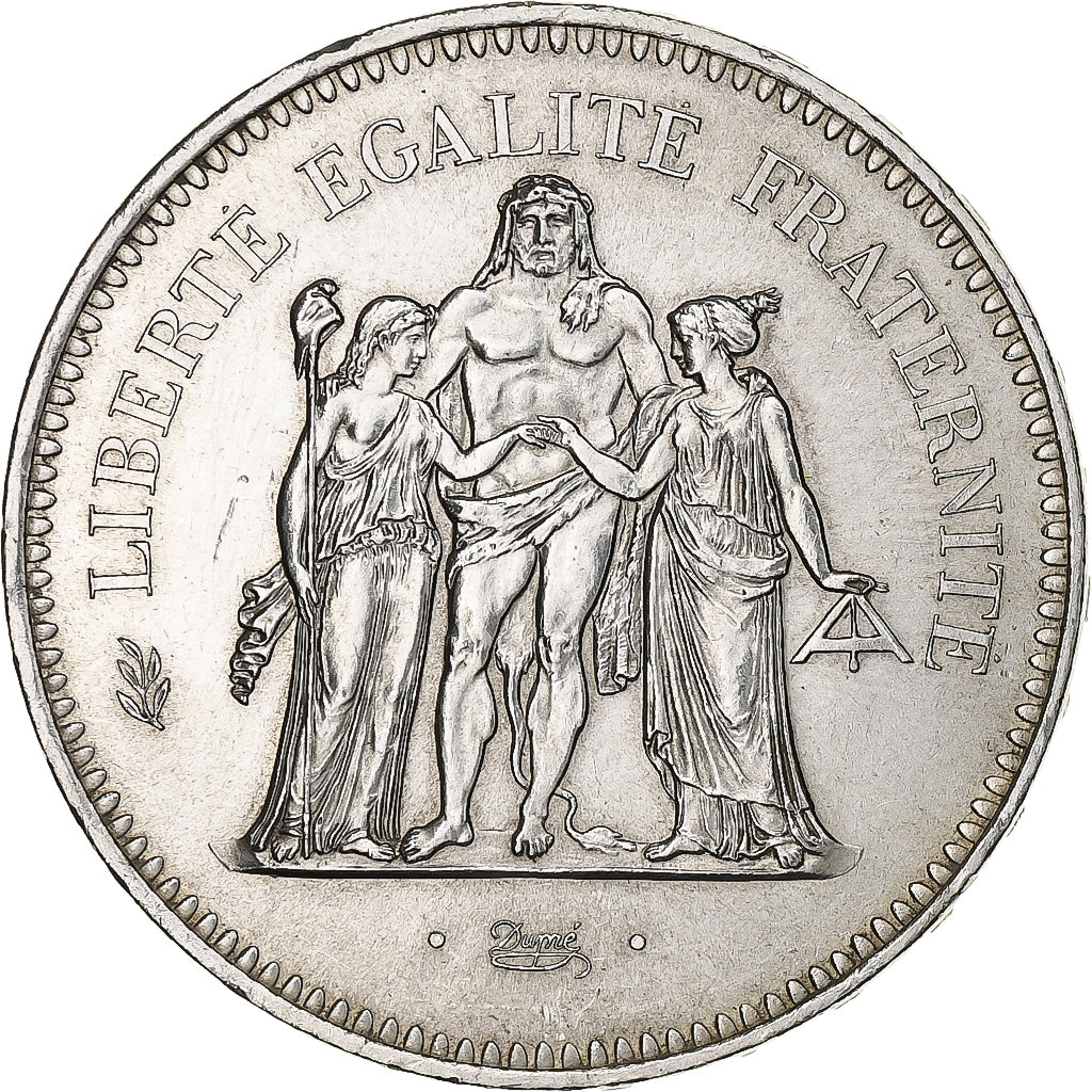 France, 50 Francs, 1976, Pessac, Silver, AU(55-58)