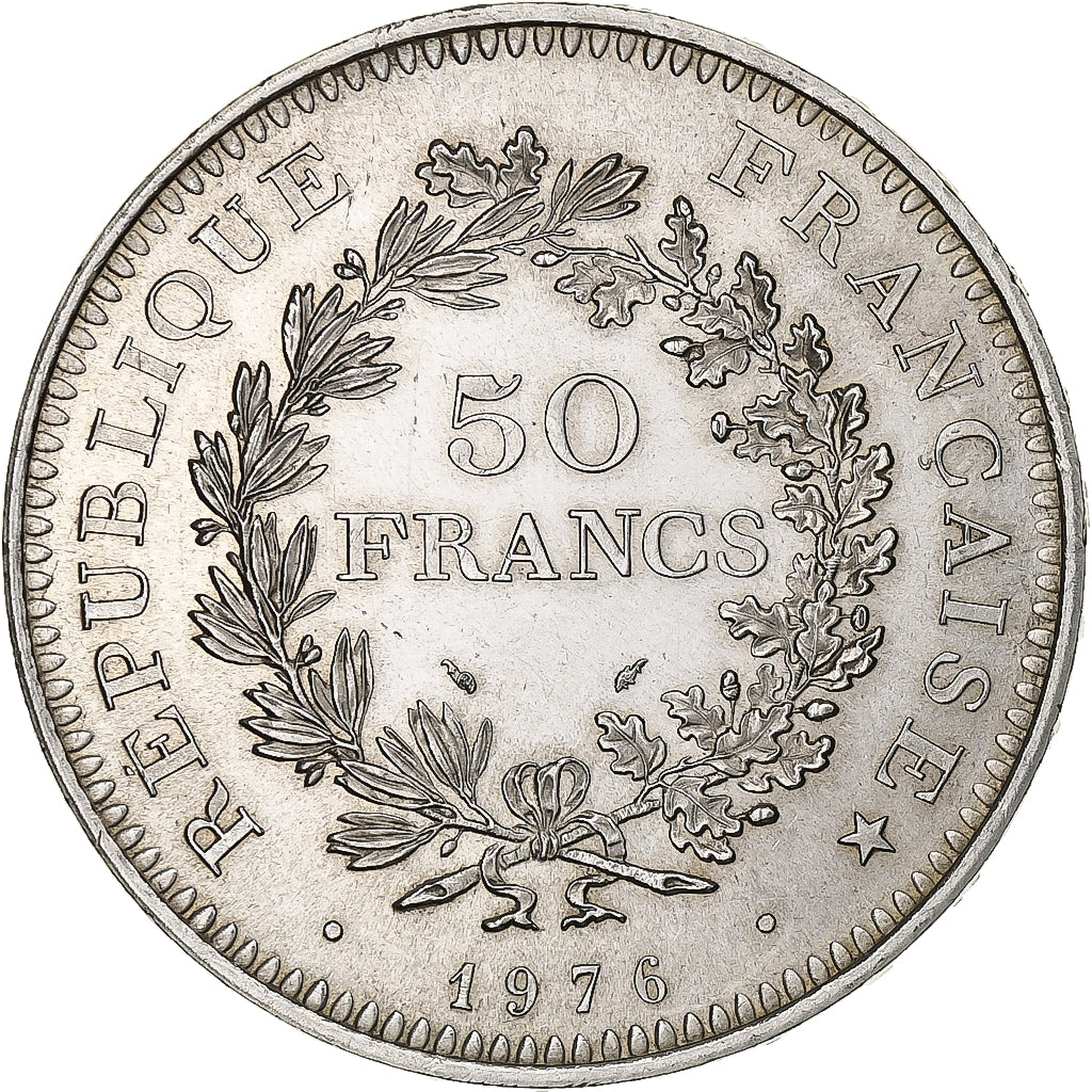 France, 50 Francs, 1976, Pessac, Silver, AU(55-58)