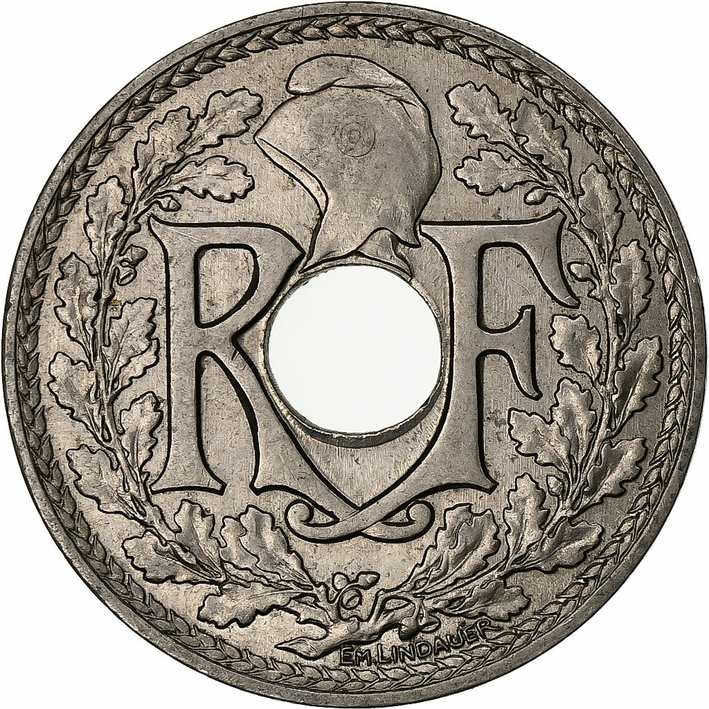 France, 25 Centimes, Lindauer, 1914, Paris, Nickel, MS(63)